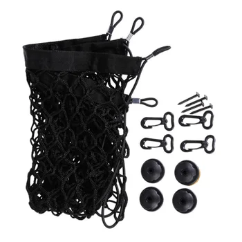 

Car Auto Rear Trunk Fixed Cargo Net Sundries Storage Bag Elastic 4 Hooks New And High Quality