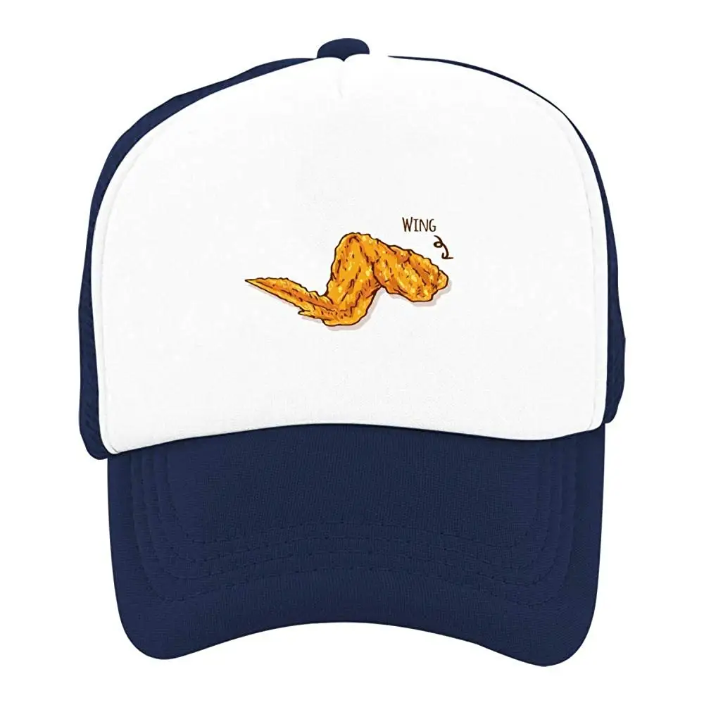 3D Ручная рисованная вкусная курица Крылья Лето Защита от солнца для детей, бейсбольная сетка шляпа для мальчиков и девочек