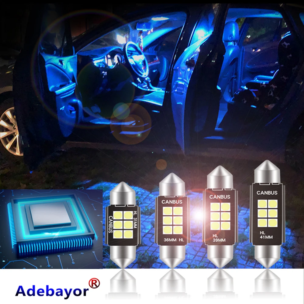 Светодиодный светильник для салона автомобиля 31 мм 36 39 41 C5W 6 SMD 3030|Сигнальная