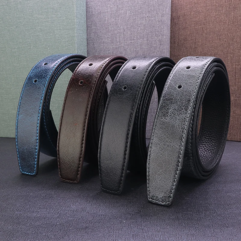

Leather genuine only belts 3.3cm Cowskin no buckle designersSuitable pin buckle Slide buckle casual cowhide Waist Straps