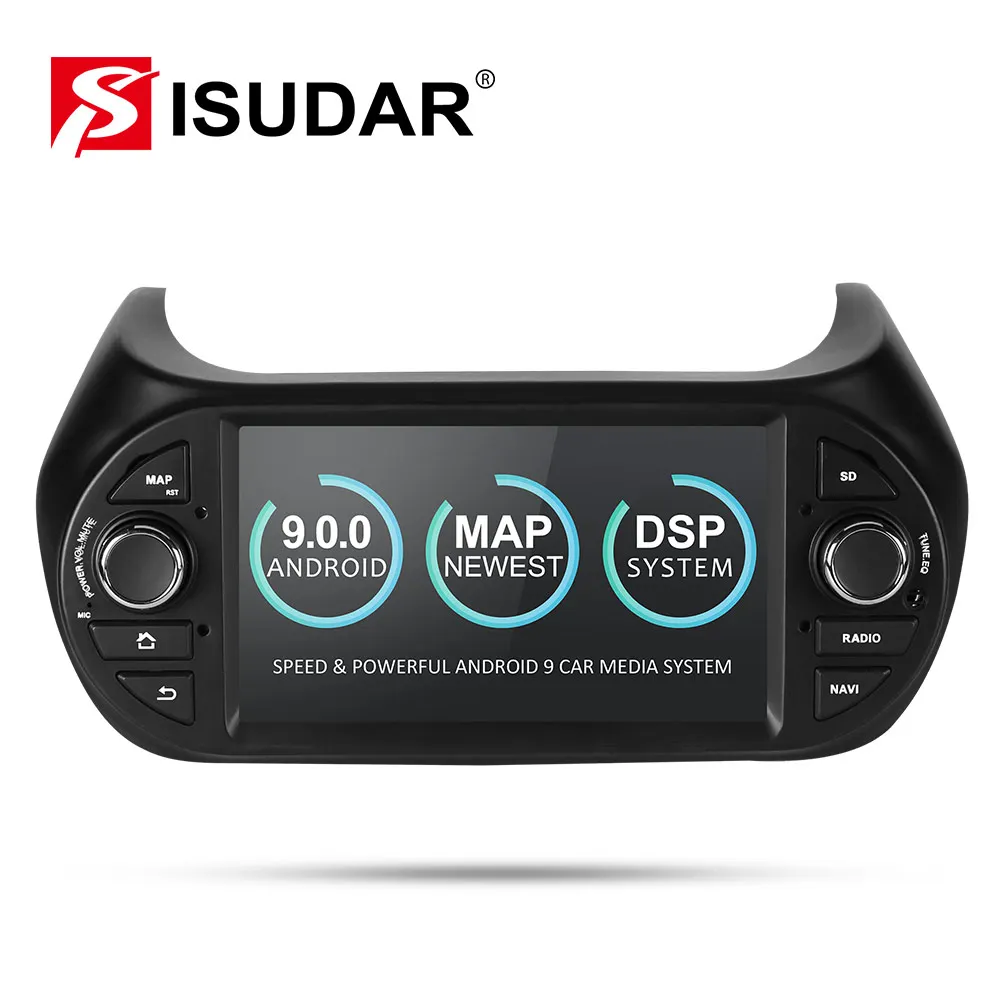 Isudar Автомобильный мультимедийный плеер 1 Din Android 9 DVD Automotivo для FIAT/Fiorino/Qubo/Citroen/Nemo/peugeot/Bipper gps радио 4 ядра