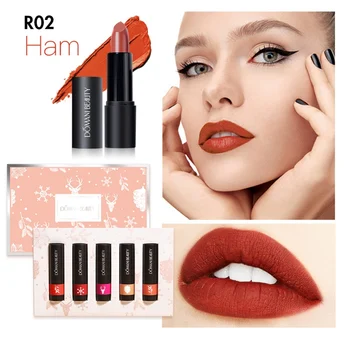 

Hot 5pcs Lipstick Set Long-lasting Waterproof Non-stick Cup Matte Velvet Lipstick Kit