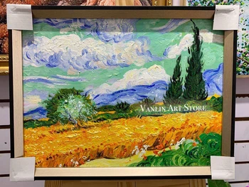 

30x40CM canvas In stock Handmade oil painting Van Gogh wheat field for Living Room bedroom Hand painted Wall Decor