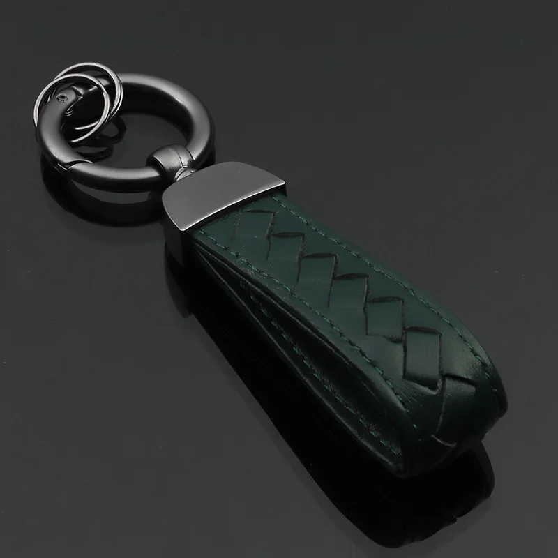[ ] 20 шт. ручной работы из овечьей кожи брелок для ключей металлический поясной подвесной брелок Подвеска для ключей аксессуары - Название цвета: Green