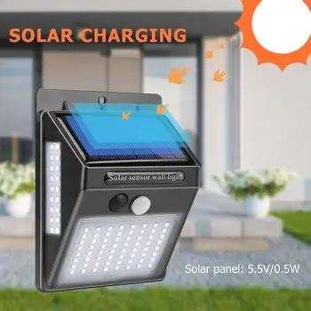 

100LED Solar Power Motion Sensor Wall Light Light Control and Human Sensing Security Outdoor Waterproof Garden Yard Lamp