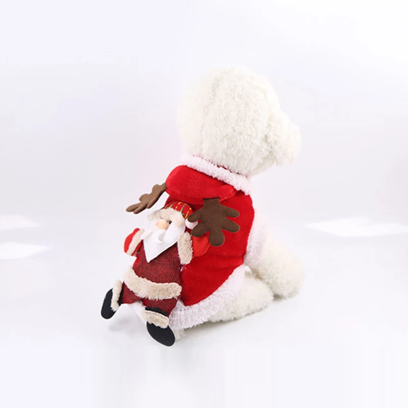 Рождественская Одежда для маленьких собак и кошек, костюм Санты, котенок щенок толстовка, теплая одежда для домашних животных, аксессуары для одежды