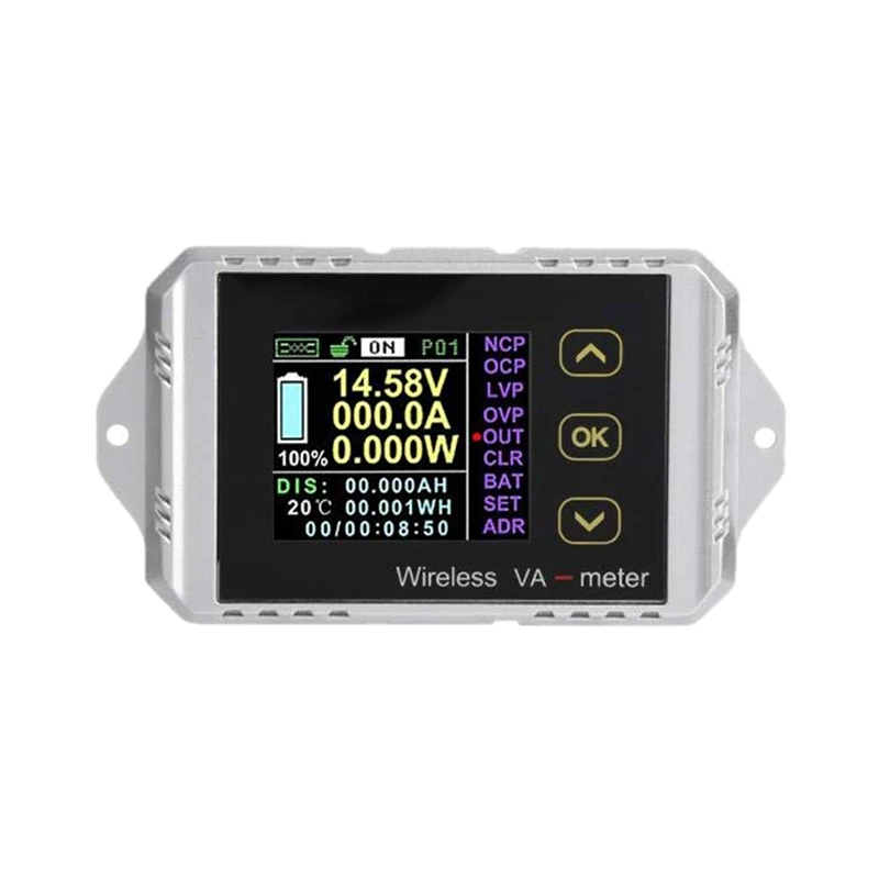 

BESTMulti-Function DC Meter , USB Voltage Tester Wireless Color LCD Screen DC Voltage Ammeter Power Meter Watt Tester VAT-1050