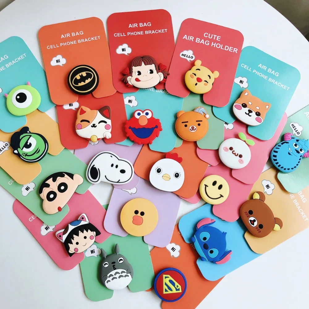 

Universal socket phone Stand bracket Expanding Stand stretch grip phone Holder Finger Cute cartoon stand for iphone 6s 7 8 X XS