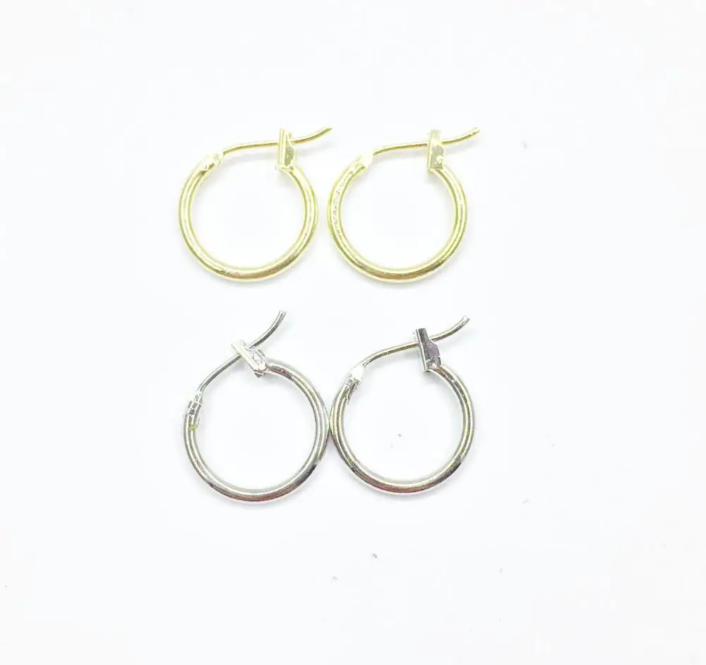 

Eruifa 10pcs 14mm outer inner Brass Base Hoop for Earring DIY Charms 2 colors