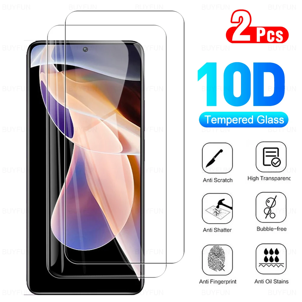 

Закаленное стекло 10D 2 шт. для Xiaomi Redmi Note 11 Pro Plus, Защита экрана для Xiamoi Redmi Note 11Pro + защитная пленка