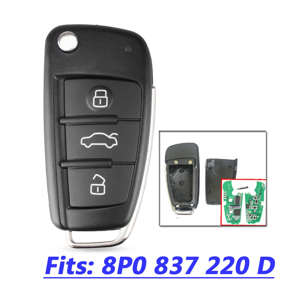 Автомобиль дистанционного ключа для Audi A3 S3 A4 S4 TT 434 МГц 8P0837220D 8P0 837 220 D 220D 2005 2006 2007 2008