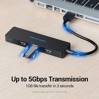 

USB 3.0 Hub 4 Ports High Speed 5Gbps Multi USB Splitter Household Computer Small Accessories for Vention CHKBB PC