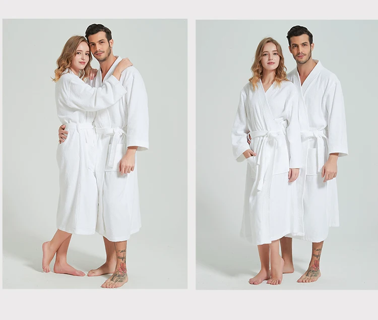 Женский халат полотенце хлопок теплая зимняя ночная рубашка для подружки невесты пижамы кимоно пеньюар невесты банный халат белый розовый