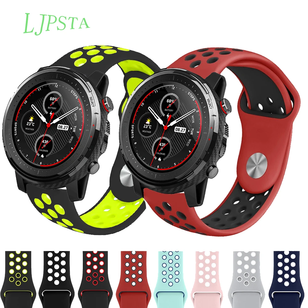 Силиконовый браслет для смарт-часов Xiaomi Huami Amazfit BIP/GTS/Stratos 3/GTR 42 мм/gtr47мм/2/2s