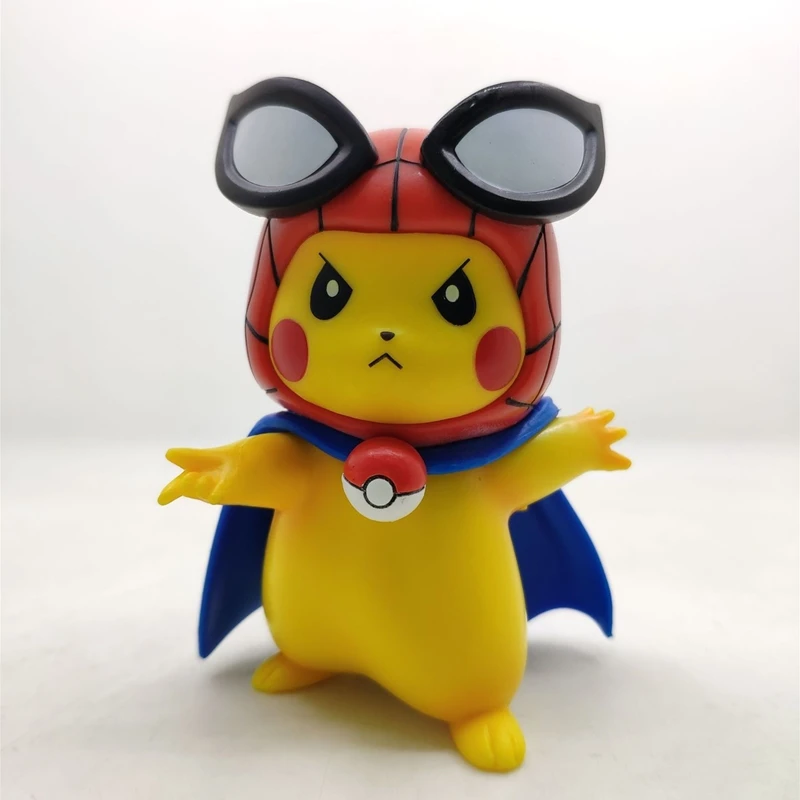 

Pikachu Spider-man Look Figma TAKARA TOMY Anime Figure Pokemon Marvel Spider-Man Model Toys Ornament Kids Gift