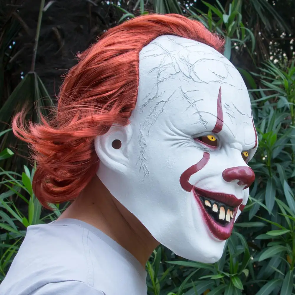 Джокер маска пеннивайза Stephen King It Chapter Two 2 ужас, Костюмированная вечеринка латексные маски клоун Хэллоуин вечерние костюм, реквизит