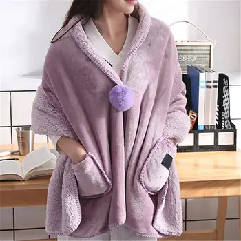 

Plush Microfiber Coral Fleece Blanket Super Soft Warm Coat for Warm Keeping