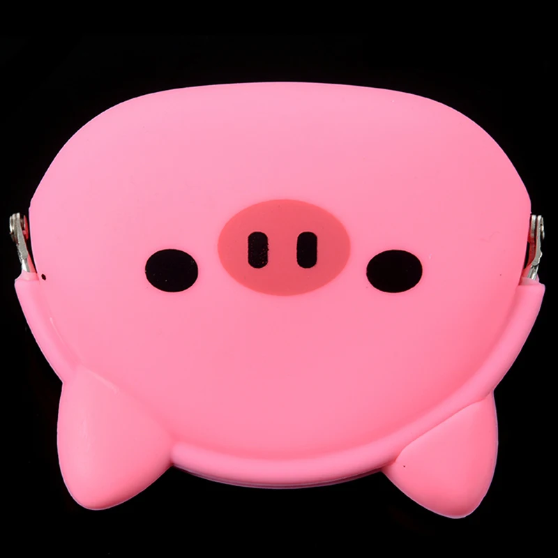 Женский кошелек для девочек Kawaii милые Мультяшные животные силиконовый Желейный Кошелек для монет детский подарок розовый поросенок