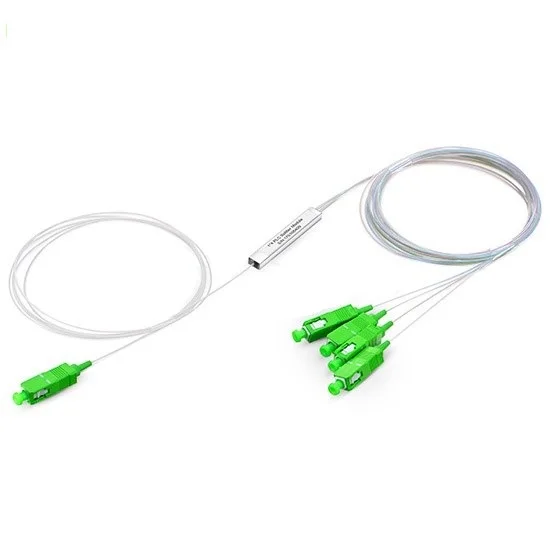 SC APC 1X4 PLC волоконно оптический сплиттер FTTH fibra optica 0 9 мм Одномодовый мини стальная