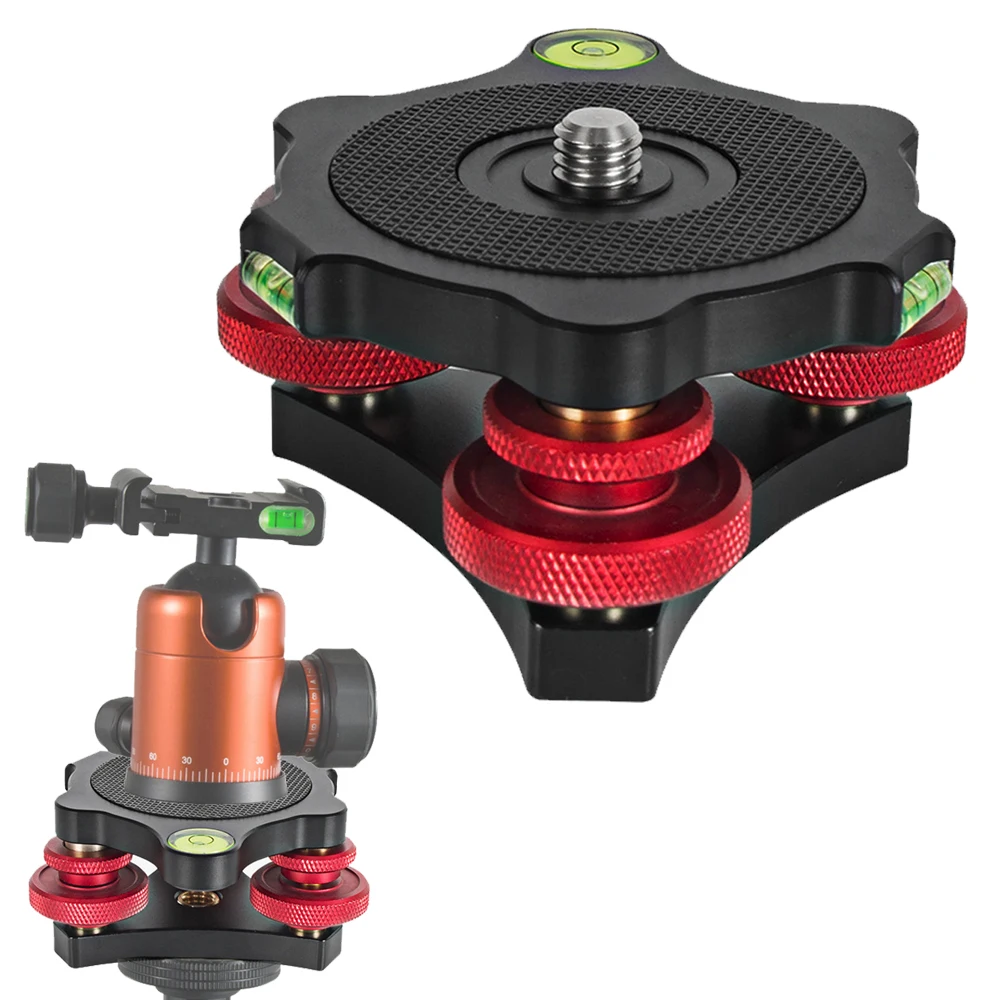 Camera Tripod Head Leveling Base Adjusting Aluminum Alloy Three way
