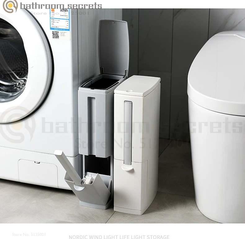 Toilet Trash Household Narrow Slot Toilet Brush Classification Household Integrated Rectangular Toilet Bathroom Trash