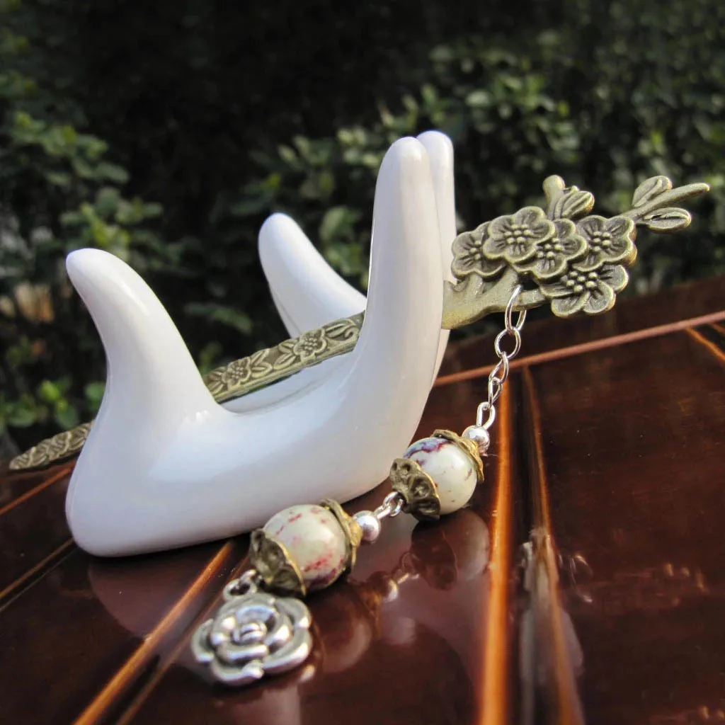 

Classic Hair Accessories Chinese-style Accessories Hand-made Jingdezhen Accessories Ceramic Hairpin Hairpin