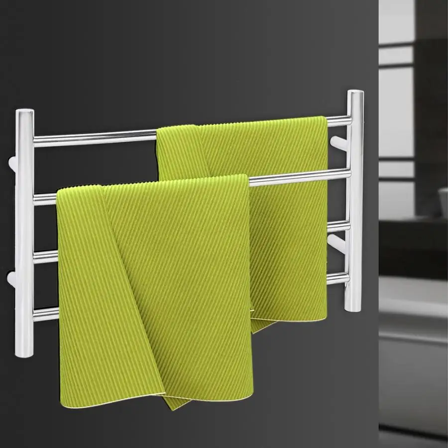 

Wall Mounted Electric Towel Storage Rack Stainless Steel Electric Drying Clothes Towel Holder Anti Electric Leakage Home Use