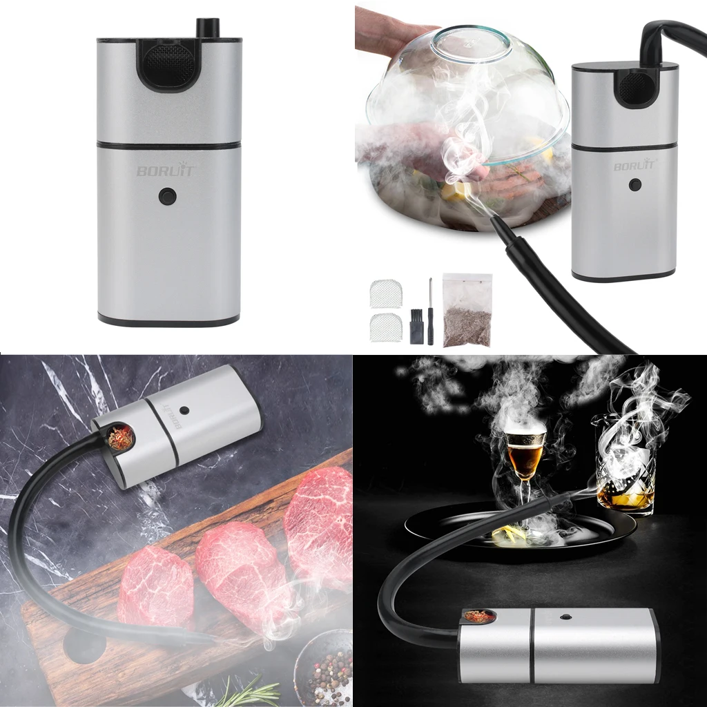 Portable Smoke Infuser Mini Food Smoker for Meat, Cocktail, Drinks, BBQ Handheld Indoor Cold Smoking Gun