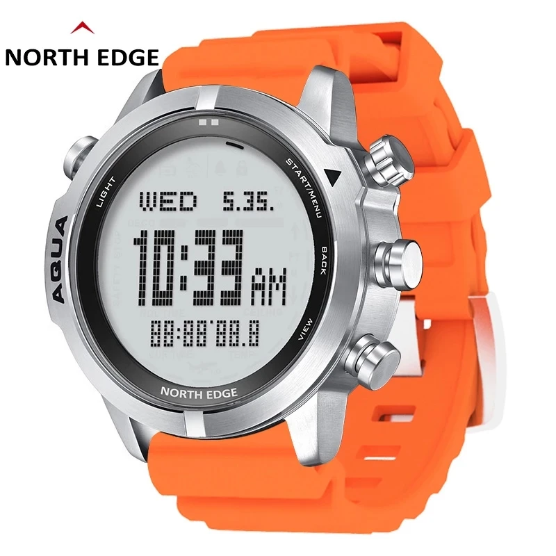 North Edge Men Professional Diving Computer Orologio Digitale Free/Scuba Diving 50M Orologi Altimetro Barometro Bussola Orologio