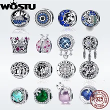 Высокое качество 925 пробы серебро семья навсегда Шарм бусины с прозрачным CZ Подходит Pandora браслет Аутентичные ювелирные изделия подарок