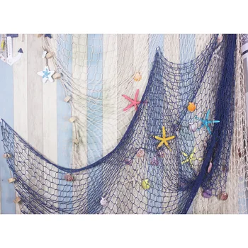 

Multi-Size Mediterranean Decoration Fishnet with Shell Home Wall Hangers Handmade Photo Wall Bar Shop Wall Decorations