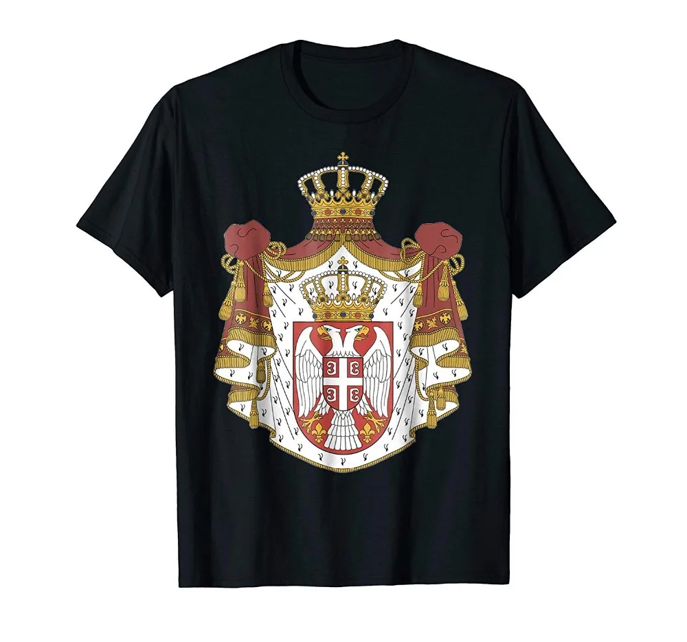 Serbia Coat of Arms футболки 100% хлопок летние мужские топы с забавным принтом |