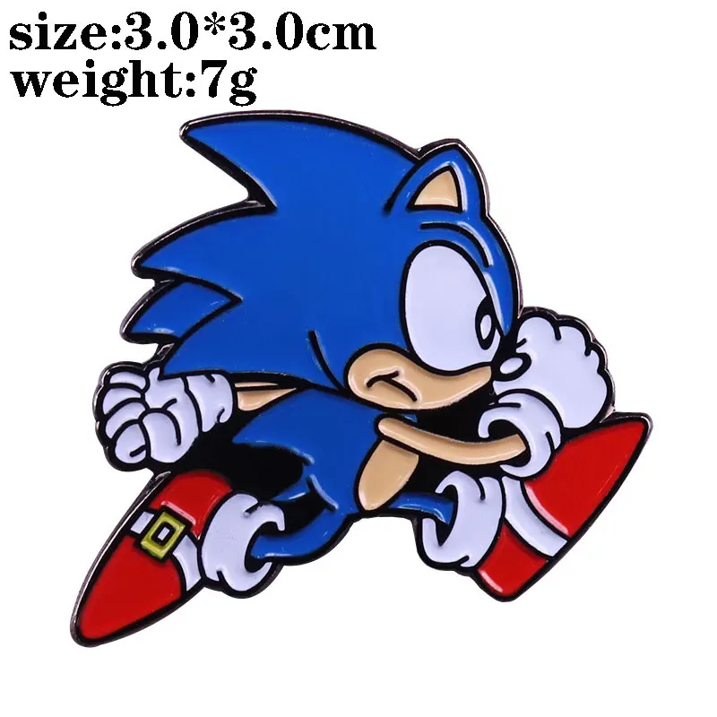 thumbnail image 1 of Broche de la serie Sonic The Hedgehog, adorable mascota de dibujos animados, accesorio de insignia, 1 of 4