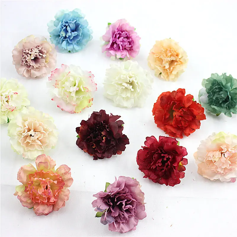10 шт 5 см Искусственный шелковая Гвоздика цветочного бутона обручальное кольцо DIY Искусственные цветы вечерние свадебные сад вечерние украшения ZM