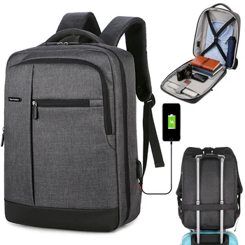 

15.6 inch Men School Laptop Backpacks Travel Multi USB Charger Male Mochila College Backpacks Business Back Pack Bag for Boys