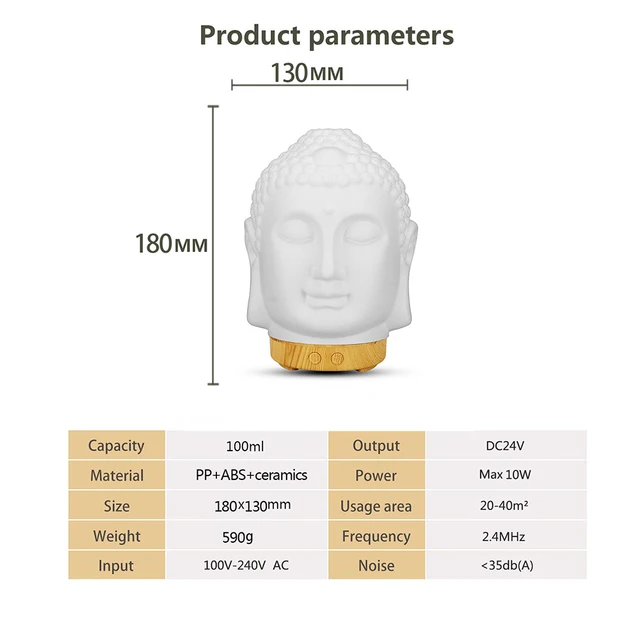 Wifi Control Air Humidifier Aroma Essential Oil Diffuser 7 Colors LED Night Light Cool Buddha Mist Maker Aromatherapy For Home 5