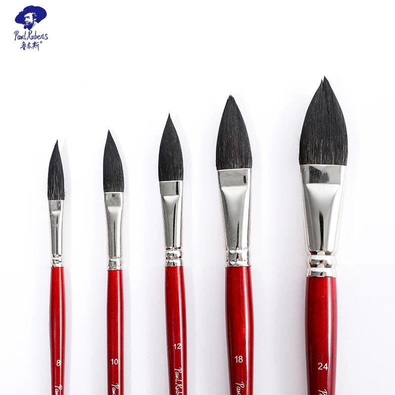Pual Rubens Filbert Watercolor Brush Cat Tongue Shape Professional
