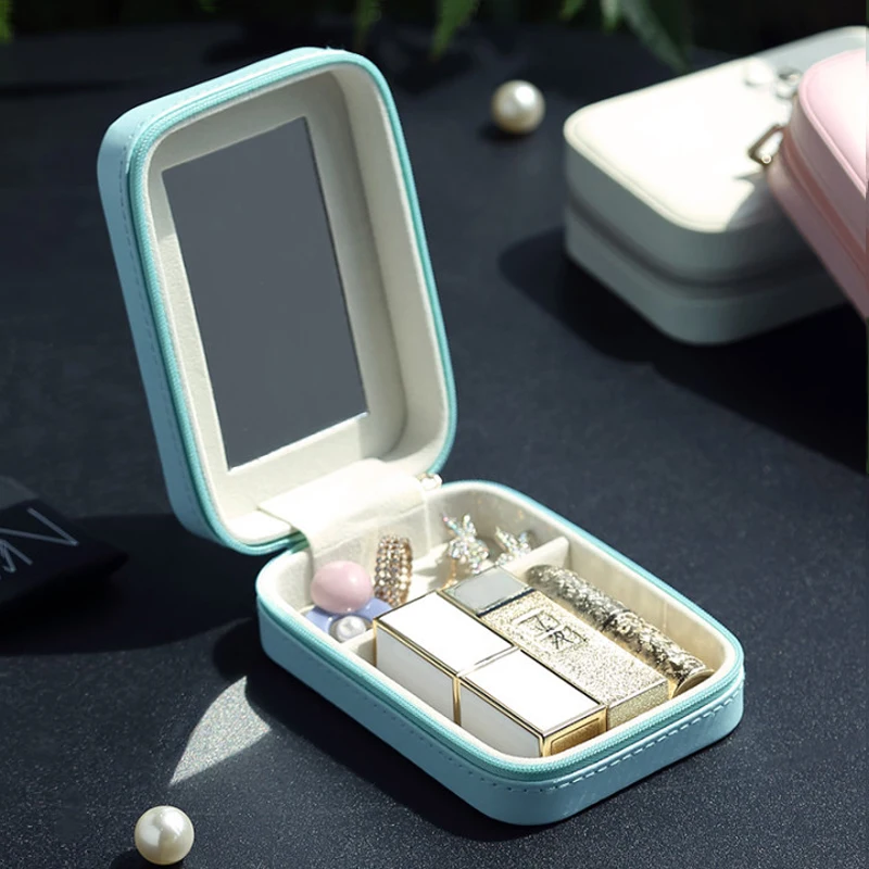 

Lipstick Storage Box Trumpet Single Portable Cosmetic Bag Female Small Carry-on Makeup With Mirror To Put Lip Glaze сумка женска