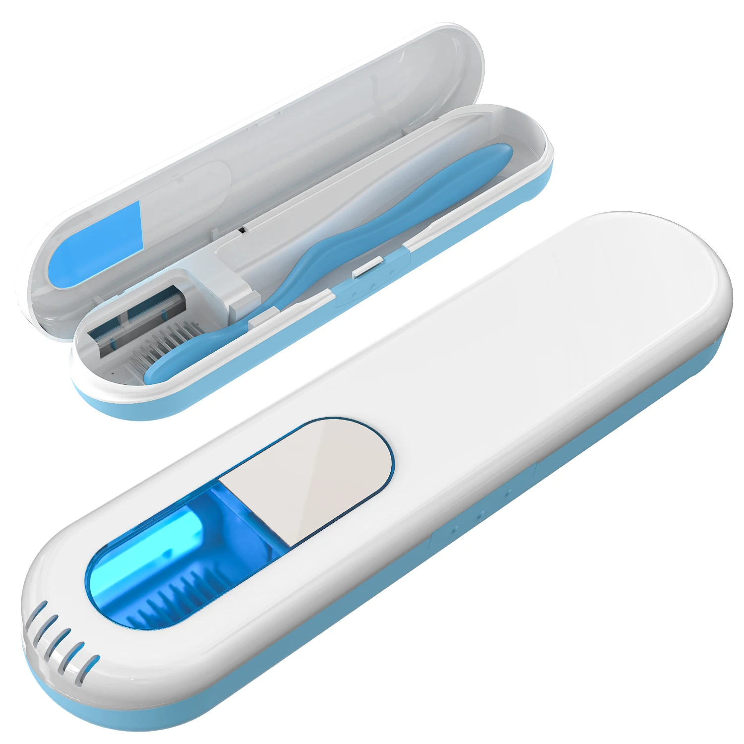 

Portable Antibacteria UV Light Toothbrush Sterilizer Box Tooth Brushes Disinfection Sanitizer Battery Powered Oral Hygiene Tools