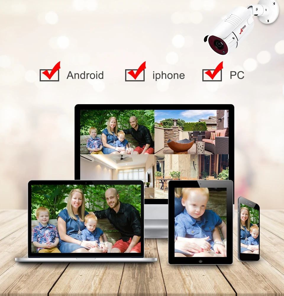 ANRAN 1080P Analog HD Camera 6CH Surveillance System 2MP CCTV Indoor&Outdoor Video Surveillance System IR Night Vision IP66