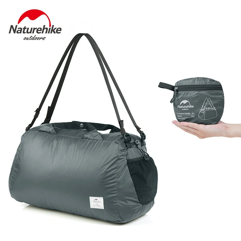 Naturehike Складная 20D Силиконовая Водонепроницаемая сумка, дорожные сумки для кемпинга, унисекс, Ультралегкая сумка на плечо 32L, уличный туристический рюкзак - Цвет: Gray