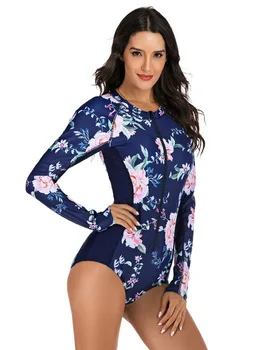 

Sexy Swimwear Women One Piece Swimsuit Long Sleeve rashguard Monokini surfing Swimming Suit For Ladies Beach Wear Bathing Suit