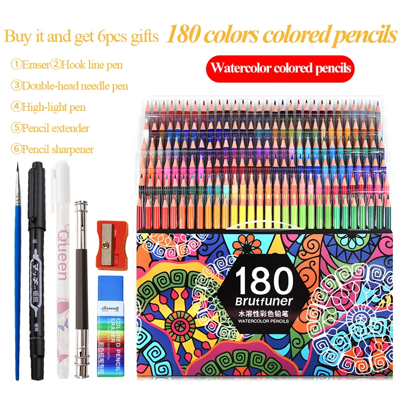 Brutfuner 180 crayons de couleur huileux DIY Color Swatch Book Style 1 -   France