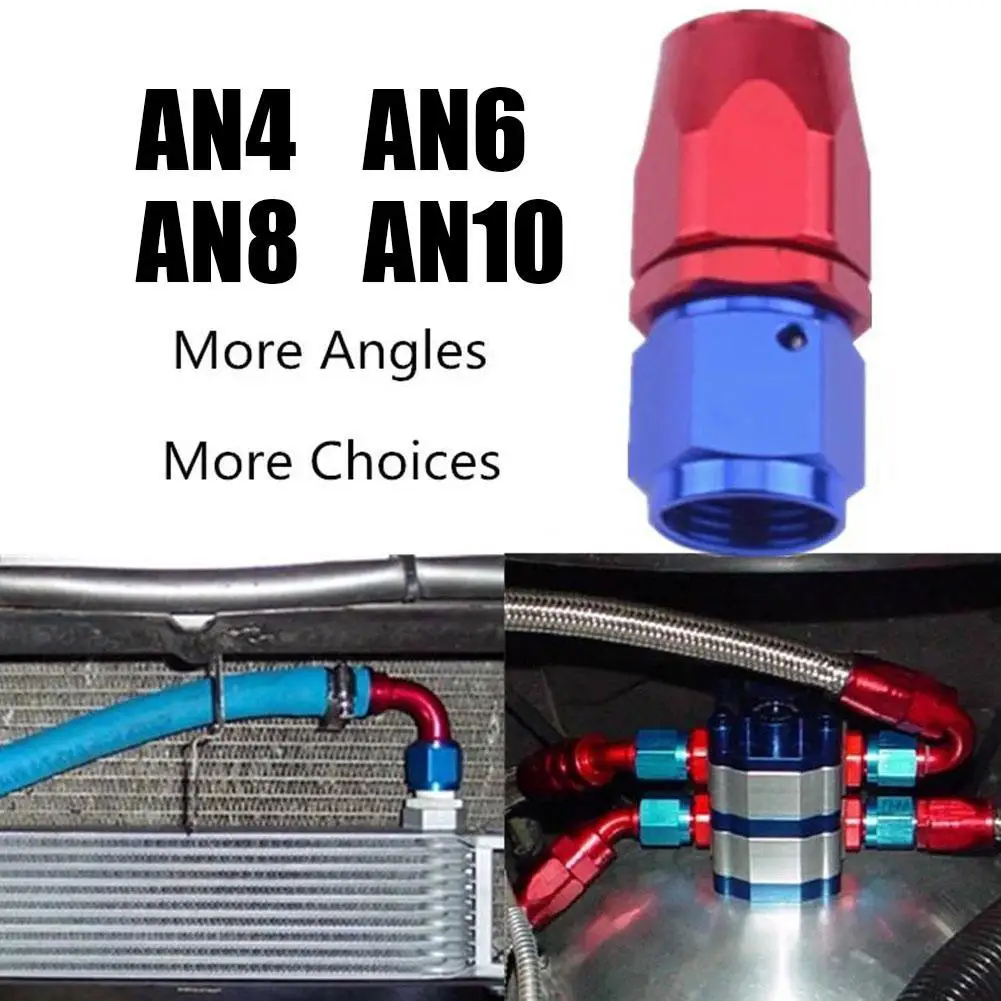 AN4/AN6/AN8/AN10 Straight 0&deg;/45&deg;/90&deg;/180&deg; Degree Aluminum Swivel Hose End Fitting Adapter Oil Fuel Line NPT Plug
