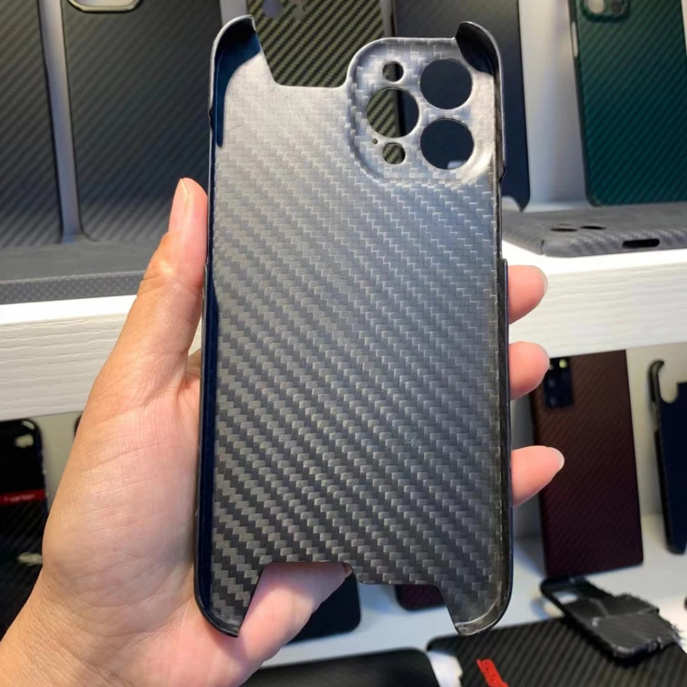 iphone 11 Pro Max  case Qadir Real Carbon Fiber Phone Case For iPhone 12 Pro Max Ultra-thin, Ultra-light Protective Sleeve Half-enclosed Hard Shell iphone 11 Pro Max leather case