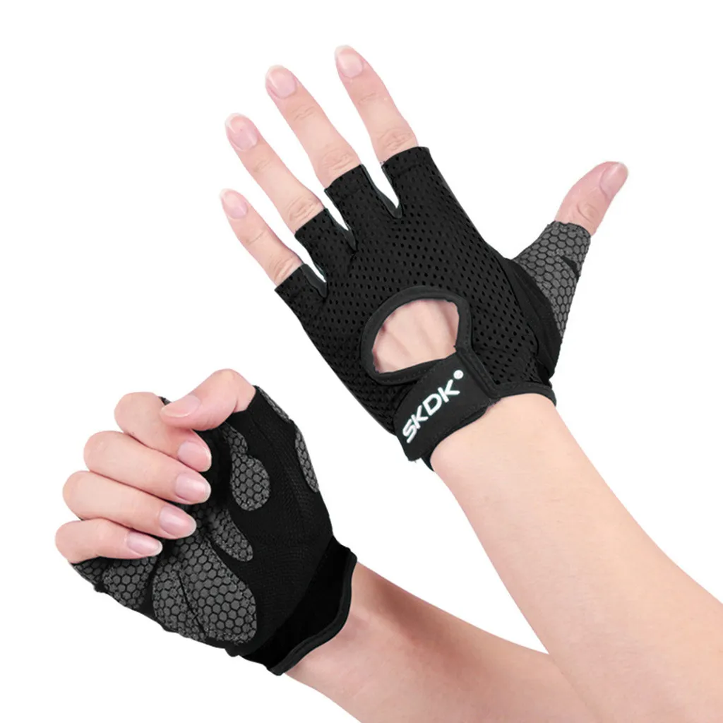 Мужские и женские спортивные перчатки для тяжелой атлетики, бодибилдинг, полпальца, тренировочные Перчатки для фитнеса, противоударные нескользящие спортивные тренировочные перчатки