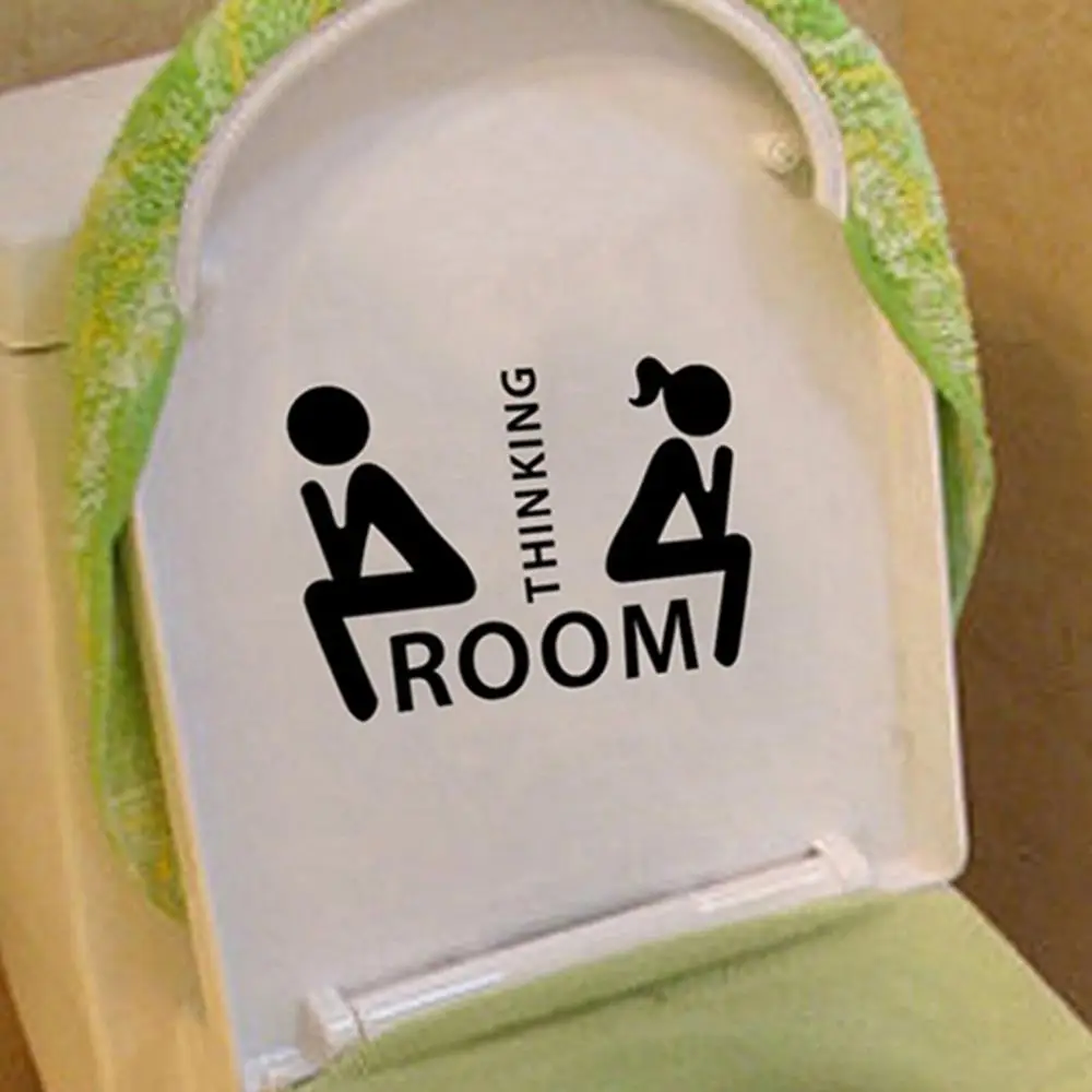 WC Toilet Entrance Sign Door Stickers For Public Place Home Decoration Creative Pattern Wall Decals Diy Funny Vinyl Mural Art | vinyl stickers,toilet stickers