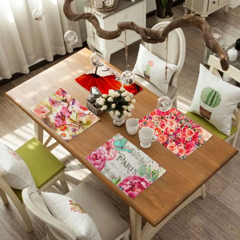 Fuwatacchi мягкий коврик с цветочным принтом для обеденного стола, водостойкие термостойкие салфетки для стола, коврик для стола, коврики для стола