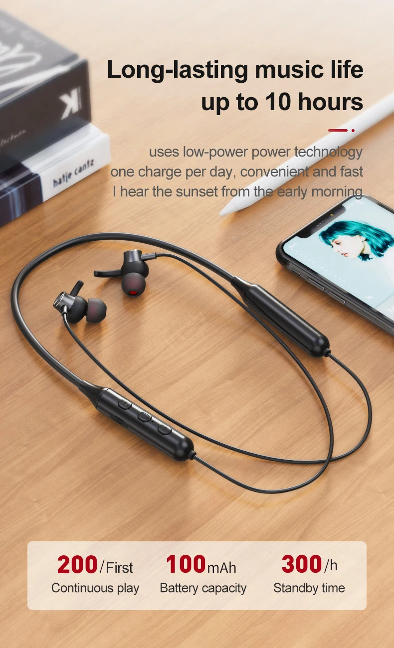 Metal Magnetic Sport waterproof wireless headphones bluetooth noise canceling handsfree headset with Microphone for xiaomi phone