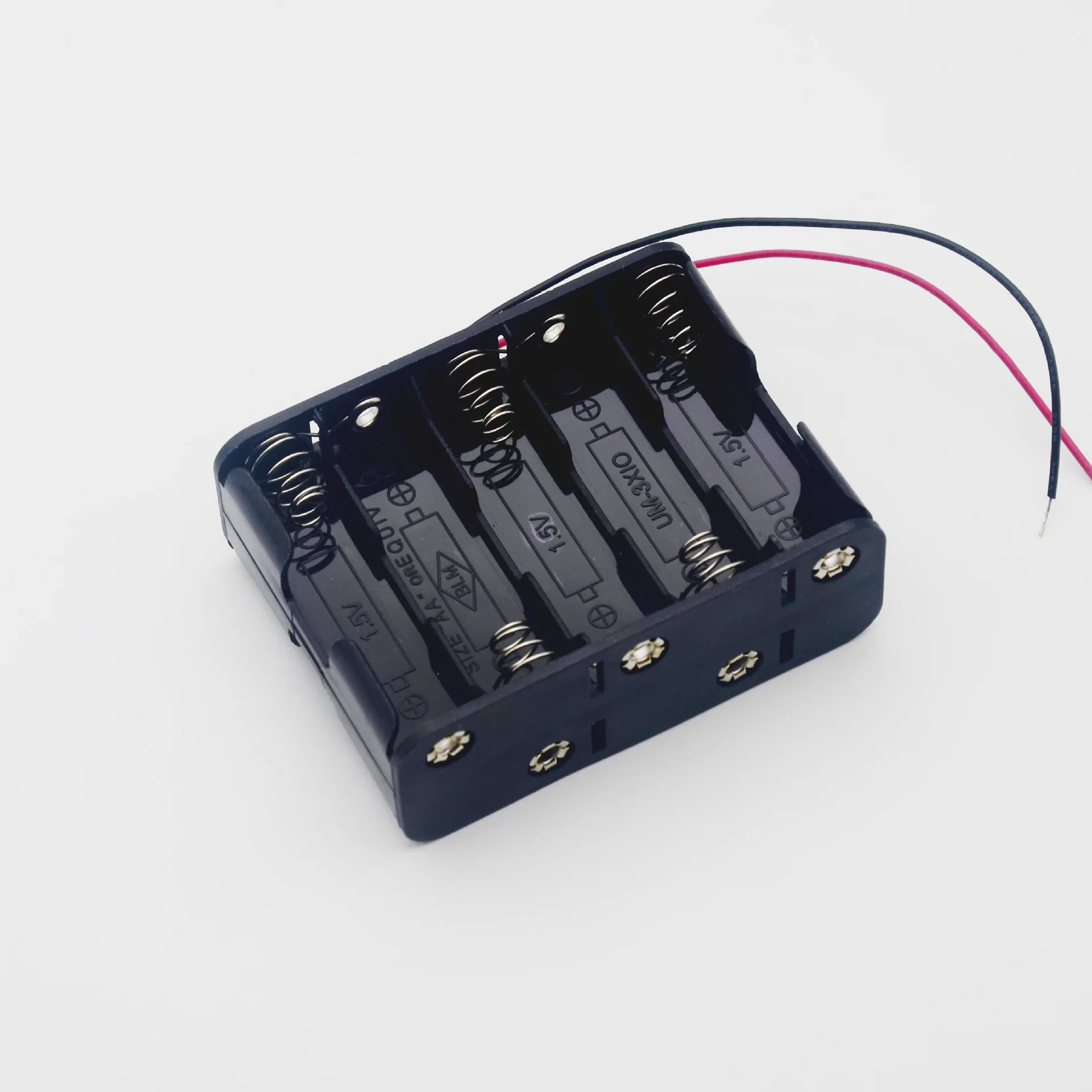 

MasterFire 500pcs/lot 10 X 1.5V AA Back to Back Plastic Battery Holder 15V Batteries Storage Box Case Double With Wire Leads